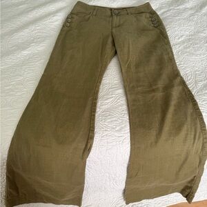 CAbi Tan Wide-Leg Trousers